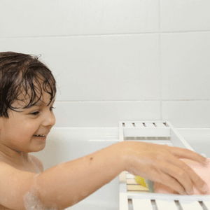Pebbl bathtime silicone body scrub makes bath time fun for toddlers and young children